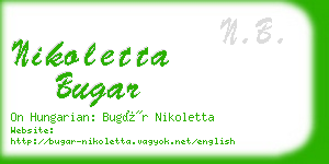 nikoletta bugar business card